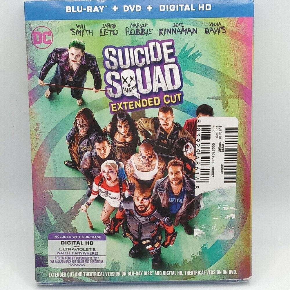 Blu-Ray DVD Suicide Squad Extended Cut HD DC Comics Supervillain Action Movie
